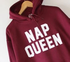 NAP QUEEN Hoodie Hooded Sweatshirt High Quality Water Based Print Soft Fleece Lined Unisex Worldwide Ship And Sizes Nap Sleep Lazy Rest