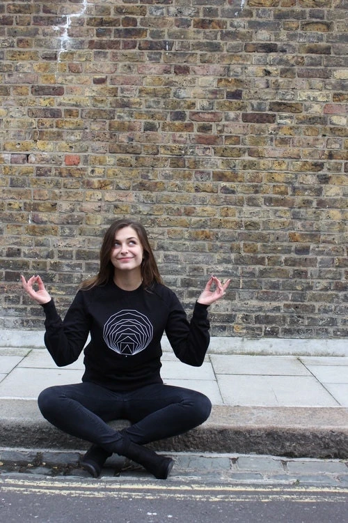 Black Geometric Sweatshirt, Sacred Geometry Jumper, Organic Cotton Sweater, Math Print Shirt, Black Graphic Sweatshirt 8 Black Geometric Sweatshirt, Sacred Geometry Jumper, Organic Cotton Sweater, Math Print Shirt, Black Graphic Sweatshirt - Image 8
