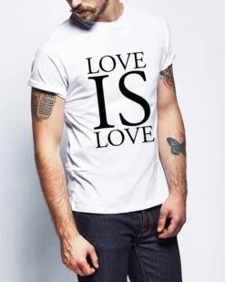 Printed T-shirt Design Hand Printed Love Is Love Design Bold Print Tee Design