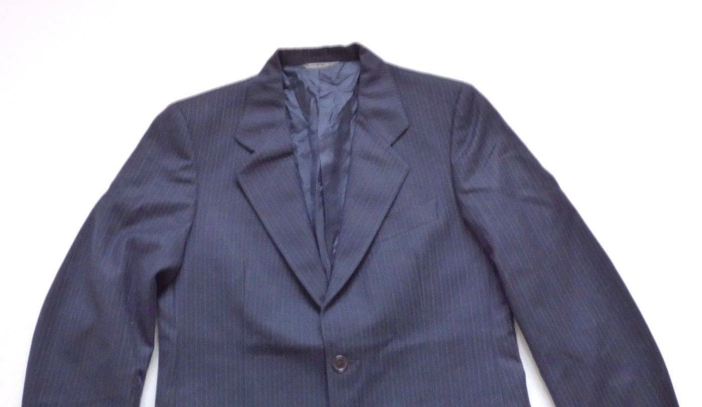 Men's Vintage ASINGHALL BlueMerino Wool Striped Blazer Suit Jacket M Pit To Pit 21.75in 55cm 5 Men's Vintage ASINGHALL BlueMerino Wool Striped Blazer Suit Jacket M Pit To Pit 21.75in 55cm - Image 5