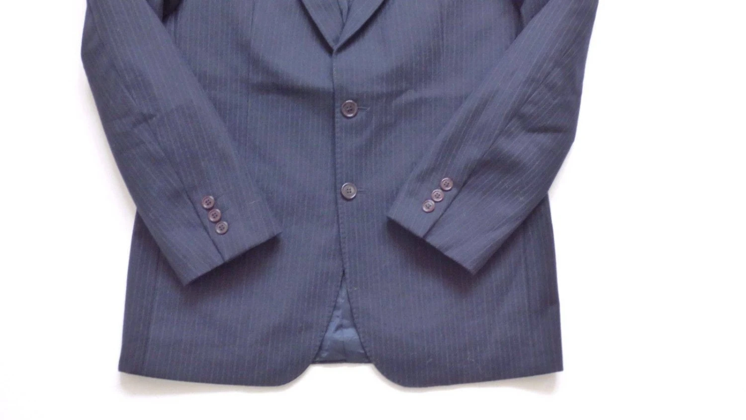 Men's Vintage ASINGHALL BlueMerino Wool Striped Blazer Suit Jacket M Pit To Pit 21.75in 55cm 6 Men's Vintage ASINGHALL BlueMerino Wool Striped Blazer Suit Jacket M Pit To Pit 21.75in 55cm - Image 6