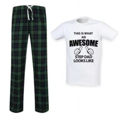 Step Dad Tartan Pyjamas Awesome Step Dad PJ's Pajamas Fathers Day Tartan