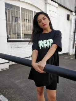 Glow In The Dark Creep Black Halloween T-Shirt