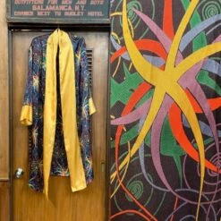Vintage 1920’s / 1930’s Multi-Color Swirl & Yellow Rayon Sumptuous Robe, Vintage Clothing, Vintage Robes, 1920s Pajamas, 1930s Pajamas