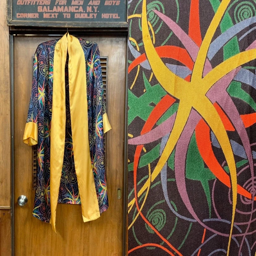 Vintage 1920’s / 1930’s Multi-Color Swirl & Yellow Rayon Sumptuous Robe, Vintage Clothing, Vintage Robes, 1920s Pajamas, 1930s Pajamas 1 Vintage 1920’s / 1930’s Multi-Color Swirl & Yellow Rayon Sumptuous Robe, Vintage Clothing, Vintage Robes, 1920s Pajamas, 1930s Pajamas