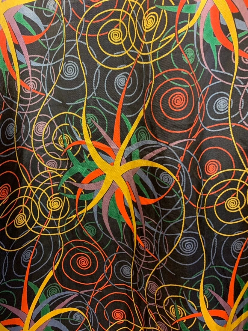 Vintage 1920’s / 1930’s Multi-Color Swirl & Yellow Rayon Sumptuous Robe, Vintage Clothing, Vintage Robes, 1920s Pajamas, 1930s Pajamas 6 Vintage 1920’s / 1930’s Multi-Color Swirl & Yellow Rayon Sumptuous Robe, Vintage Clothing, Vintage Robes, 1920s Pajamas, 1930s Pajamas - Image 6