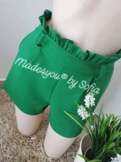 Calção Fru-Fru Verde, Calção, Womens Clothing, Women Fashion, Shorts, Women's Shorts, Summer Shorts