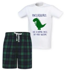 Uncle Dinosaur Pyjamas Men's PJ's Shorts Pyjamas Fathers Day