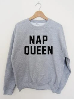Nap Queen Sweatshirt Sweater Jumper High Quality WATER BASED PRINT Super Soft Fleece Lined Unisex Worldwide Ship Sleep Sleeping Naps Chill -Fashion Clothing Store il fullxfull.2154735764 4x4u