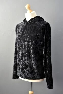Mens Black Crushed Velvet Hoodie, Nu Goth Pullover, 10 Mens Black Crushed Velvet Hoodie, Nu Goth Pullover, -Fashion Clothing Store il fullxfull.2241284467 fp2t