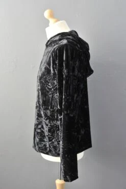 Mens Black Crushed Velvet Hoodie, Nu Goth Pullover, 11 Mens Black Crushed Velvet Hoodie, Nu Goth Pullover, -Fashion Clothing Store il fullxfull.2241292443 ahc3