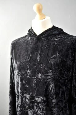 Mens Black Crushed Velvet Hoodie, Nu Goth Pullover, 14 Mens Black Crushed Velvet Hoodie, Nu Goth Pullover, -Fashion Clothing Store il fullxfull.2241303519 739g