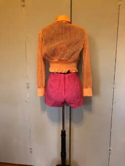 1970s Pink Velour Hot Pants Shorts Velvet Sz M Glam Rock -Fashion Clothing Store il fullxfull.2291183493 ly0b