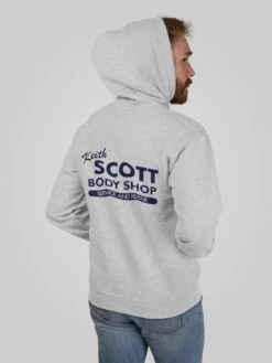 Keith Scott Body Shop One Tree Hill Inspired Adult Grey Hooded Sweatshirt With Print On Rear Only Hoodie
