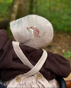 Hand Embroidered Linen Bonnet With Animal Pattern -Fashion Clothing Store il fullxfull.2611982031 leln