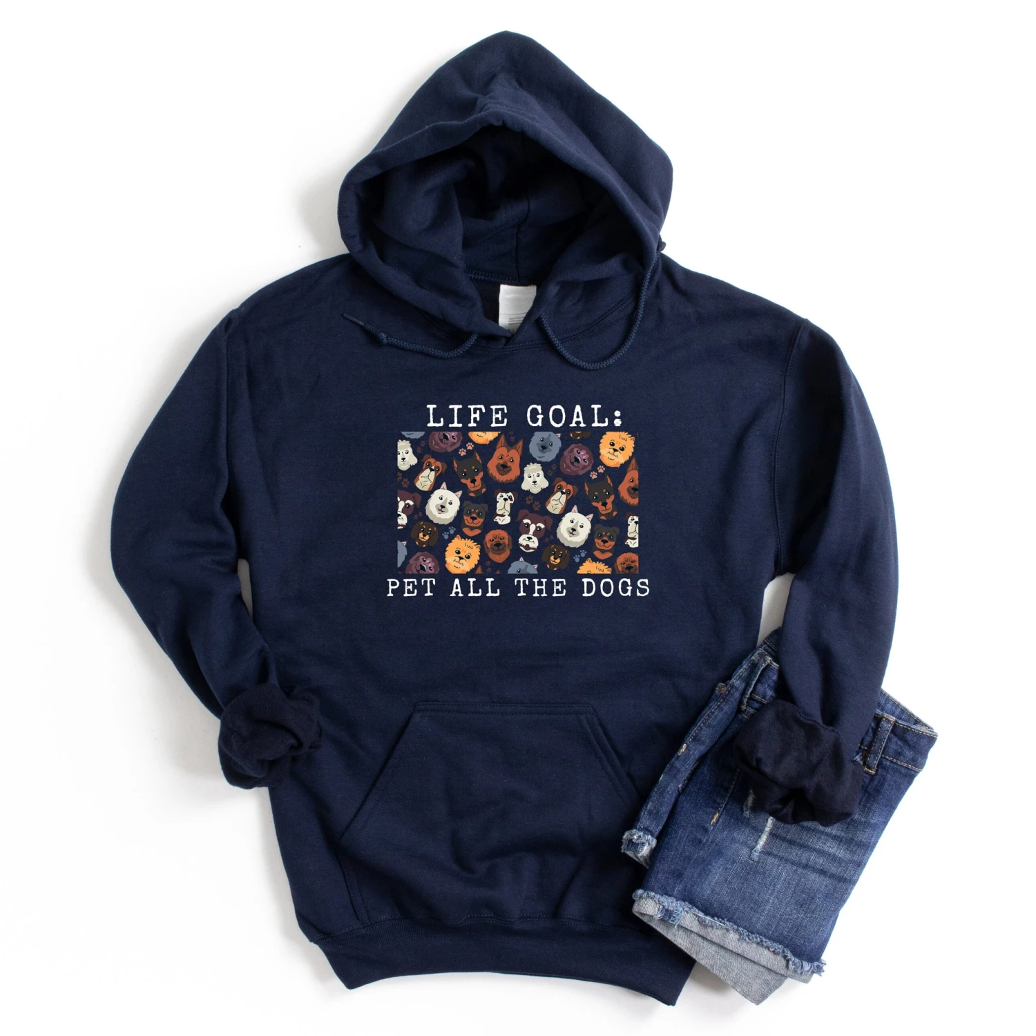 Life Goal Pet All The Dogs Hoodie - Funny Dog Hooded Sweater Top Hoody 2 Life Goal Pet All The Dogs Hoodie - Funny Dog Hooded Sweater Top Hoody - Image 2