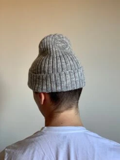 Handmade Kids 100% Reclaimed Sustainable Speckled Wool Beanie Hat (Grey)