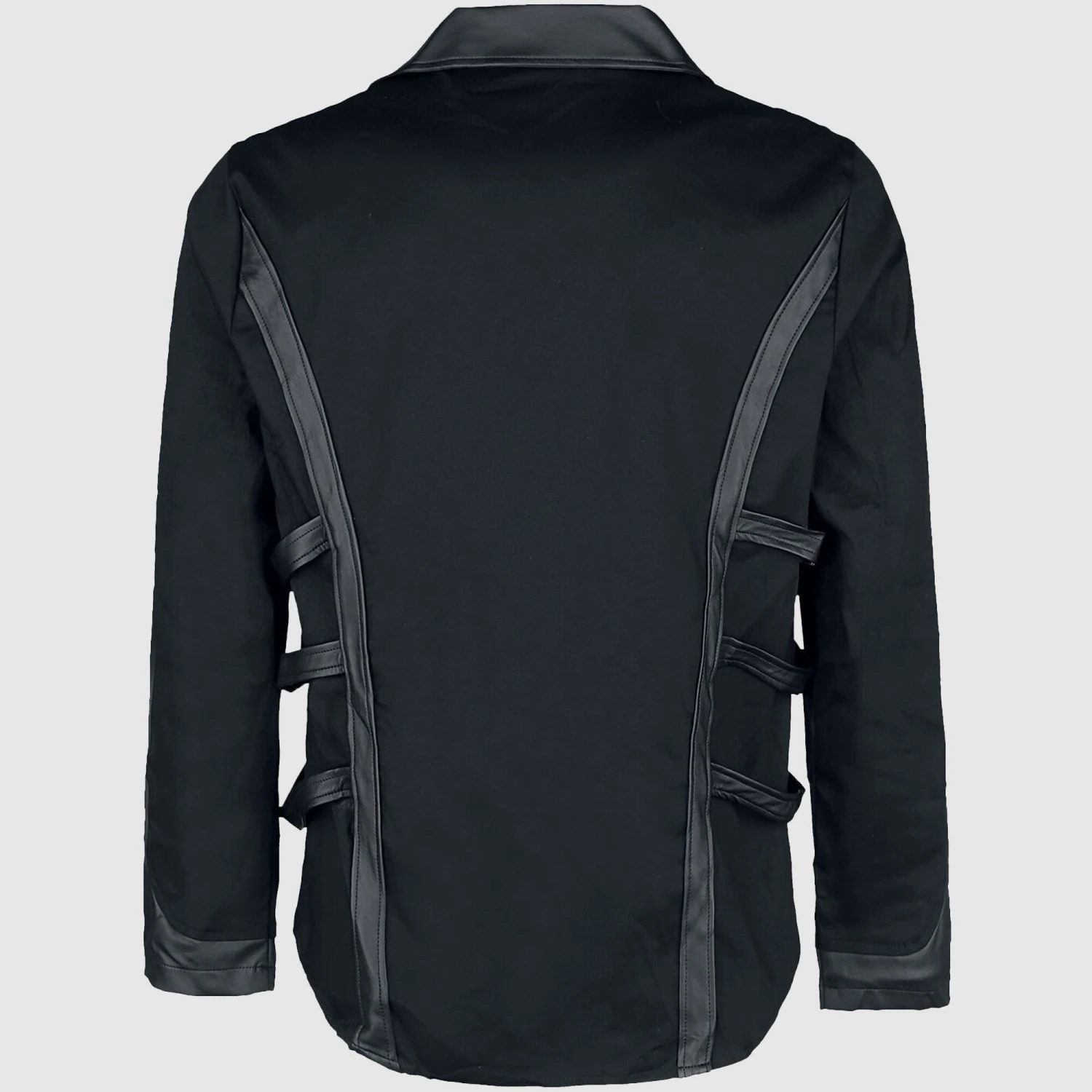 Men's Gothic Steampunk Style Jacket,Black Gothic Steampunk Jacket Faux Leather Design Jacket 2 Men's Gothic Steampunk Style Jacket,Black Gothic Steampunk Jacket Faux Leather Design Jacket - Image 2