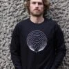 Black Geometric Sweatshirt, Sacred Geometry Jumper, Organic Cotton Sweater, Math Print Shirt, Black Graphic Sweatshirt