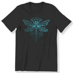 Dragonfly Neon Blue Men's Ladies T-shirt Abstract Dragonfly Top Nice Gift T-shirt