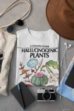 Hallucinogenic Plants Book Cover T Shirt / Mushrooms T Shirt / Lsd Acid