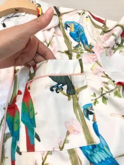 Tropical Summer Birds Design Women Short Sleeves Long Pants Pajamas Set - Satin Silk, Very Soft And Silky 14 Tropical Summer Birds Design Women Short Sleeves Long Pants Pajamas Set - Satin Silk, Very Soft And Silky -Fashion Clothing Store il fullxfull.3136651099 9p5k