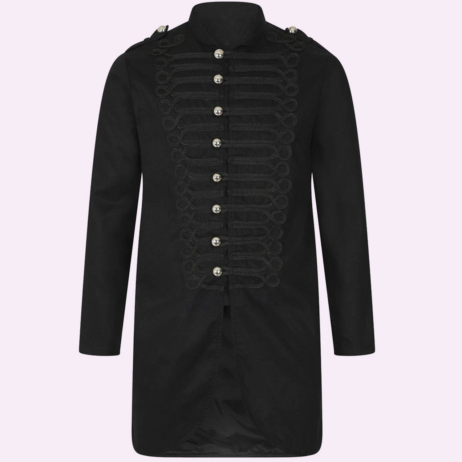 Mens Black Gothic Steampunk Front Braid Gentleman Coat,Mens Fashion Steampunk Jacket 1 Mens Black Gothic Steampunk Front Braid Gentleman Coat,Mens Fashion Steampunk Jacket