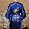 GFM Chinese Mens Or Unisex Dragon Design Dressing Gown Or Kimono - Navy Blue - Christmas Gift