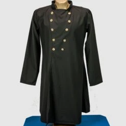 Men's Black Double Breasted Unlined Victorian Era Coat,Gothic Steampunk Style Jacket