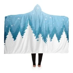 Christmas Trees Blanket Hoodie - Winter Gift For Christmas, Cozy Blanket For Friends And Family, Christmas Movie Watching Blanket Soft