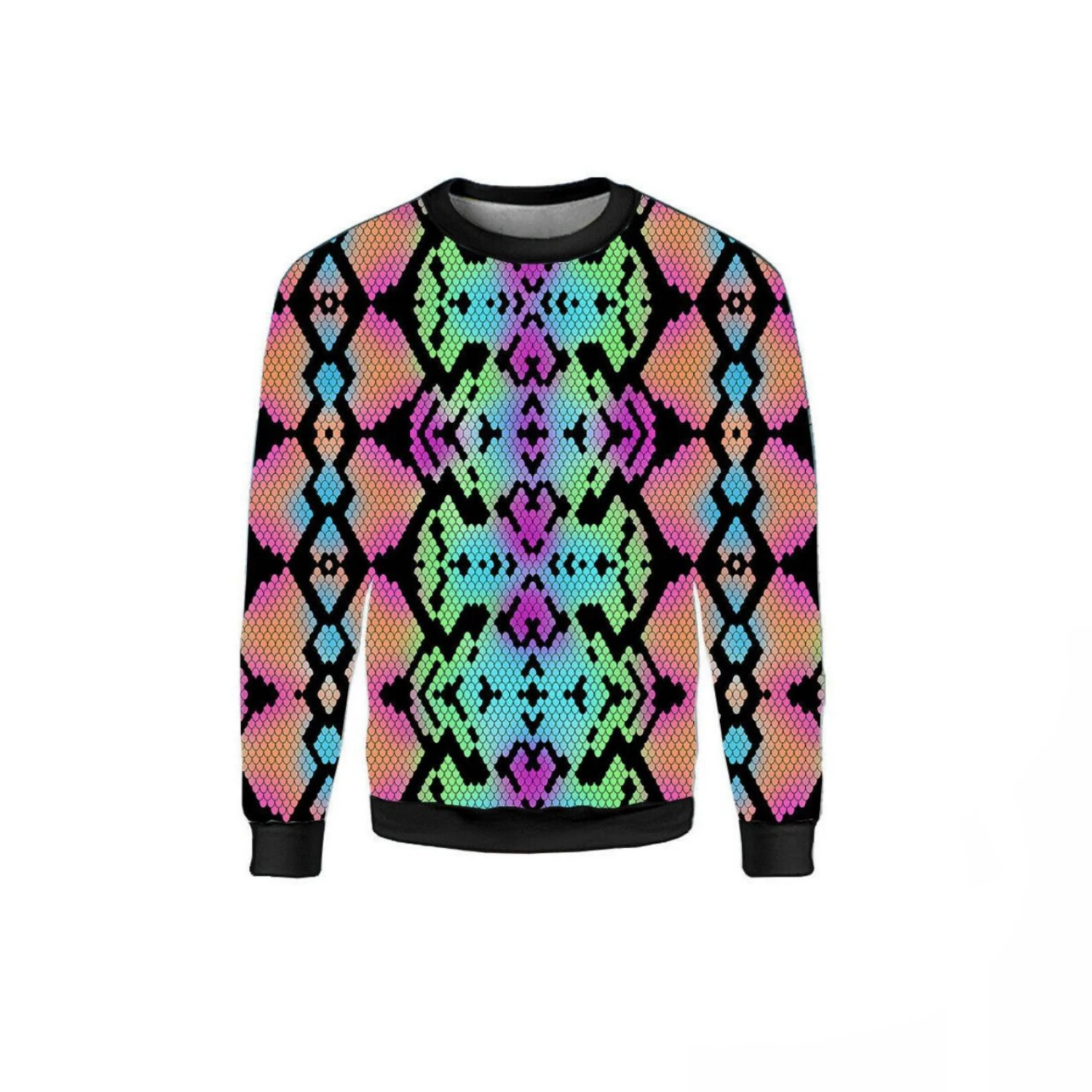 Multi Colourful Snake Reptile Animal Skin All Over Alternative Printed Sweatshirt Jumper Top 1 Multi Colourful Snake Reptile Animal Skin All Over Alternative Printed Sweatshirt Jumper Top