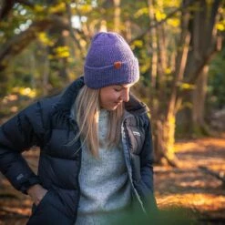 Alpaca Wooly Beanie Hat. Very Soft And Durable Purple Alpaca & Wool Beanie For Men Or Women. Hand-crafted In The UK And Made To Last.