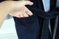 FLAWS Vintage 90s Polo Ralph Lauren Bathrobe Terrycloth Cotton Blue Embroidered -Fashion Clothing Store il fullxfull.3514787445 2gln