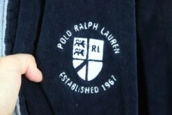 FLAWS Vintage 90s Polo Ralph Lauren Bathrobe Terrycloth Cotton Blue Embroidered -Fashion Clothing Store il fullxfull.3514787477 1n6q
