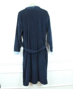 FLAWS Vintage 90s Polo Ralph Lauren Bathrobe Terrycloth Cotton Blue Embroidered -Fashion Clothing Store il fullxfull.3514787505 4sqe