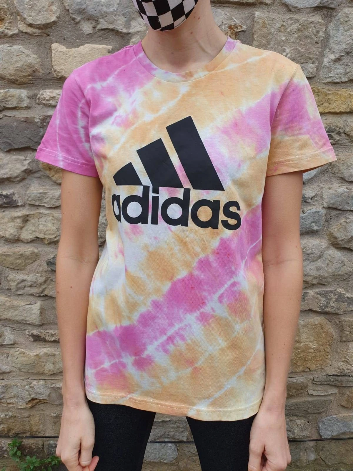 Tiedye Graphic Logo Sports Tshirt Tiedye Orange And Pink Unisex Size Small 2 Tiedye Graphic Logo Sports Tshirt Tiedye Orange And Pink Unisex Size Small - Image 2