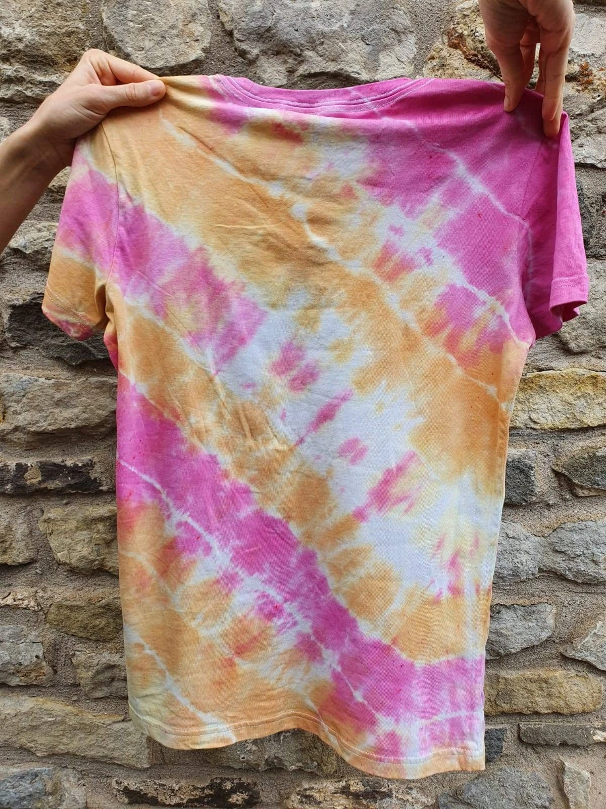 Tiedye Graphic Logo Sports Tshirt Tiedye Orange And Pink Unisex Size Small 5 Tiedye Graphic Logo Sports Tshirt Tiedye Orange And Pink Unisex Size Small - Image 5