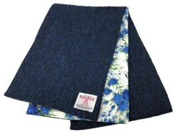 Harris Tweed Baker Boy Hat And Matching Lined Scarf Set In Navy & Black Herringbone -Fashion Clothing Store il fullxfull.3579752561 a6d6