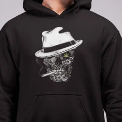Ganja Gangster Organic Hoodie Or Sweatshirt Funny Skull Hipster Cannabis Unisex Fit