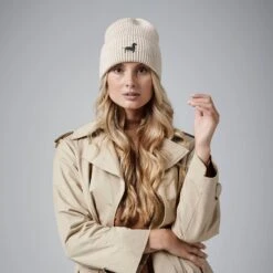 Black Dachshund Sausage Dog Clothing Gifts.Oversized Cuffed Beanie Ski Hat From The House Of Dog.