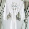 Bridesmaid Robe, Bridal Robe, Satin Lace Robe, Wedding Robe, Bridal Pjs, Personalised Robe, Bridal Gown, Bridal Gown, Floral Robe