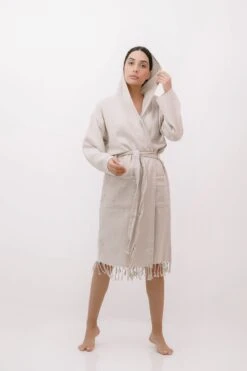 Personalised Hooded Waffle Dressing Gown, Unisex Adult Soft Bath Robe, Personalized Anniversary Gift, Couple's Robes, Kimono Robe