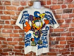 Insane 1995 Garfield All Over Print Freeze Shirt - Fits 2XL - Oversized Single Stitch Hip Hop Grunge Aop Vintage 90s Tee
