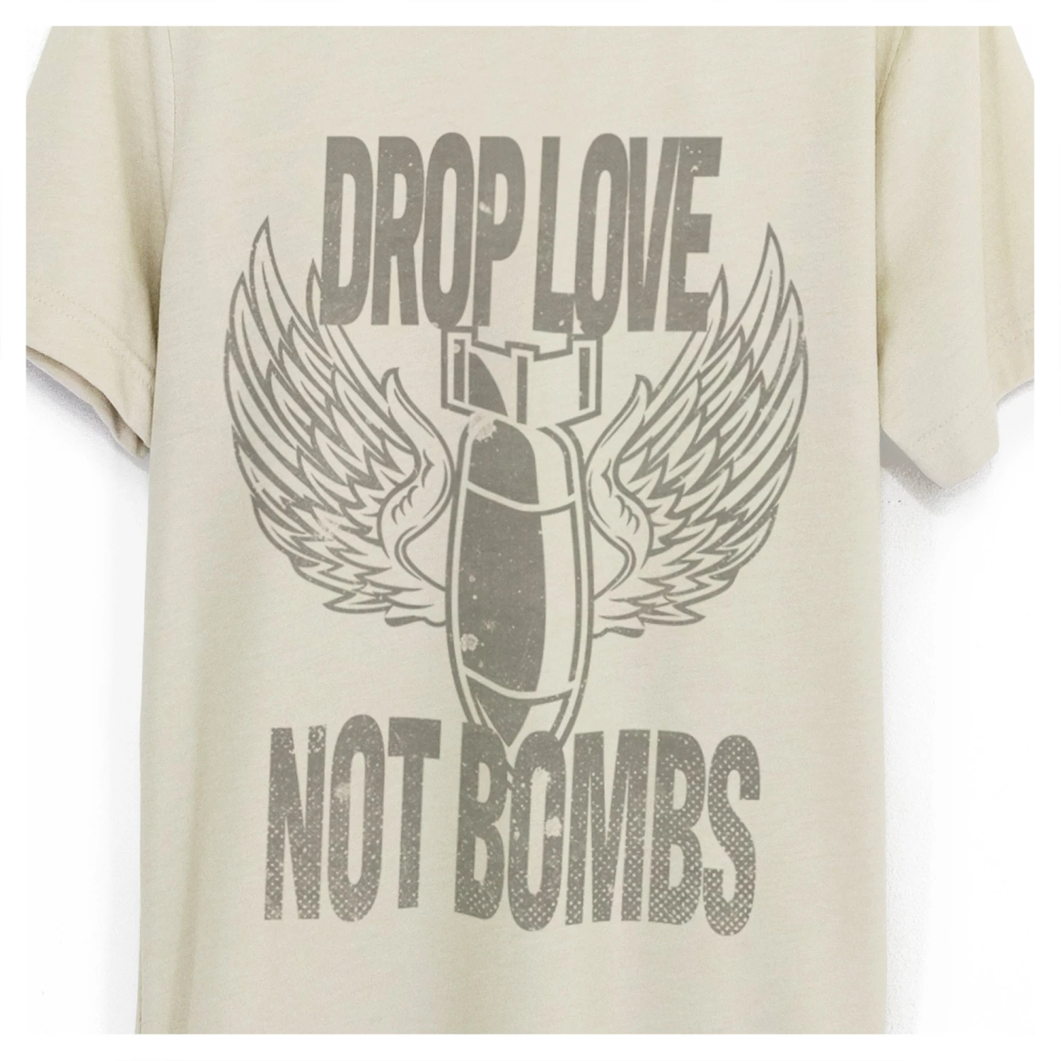 Mens 'Drop Love Not Bombs' Anti-War Protest T-Shirt 2 Mens 'Drop Love Not Bombs' Anti-War Protest T-Shirt - Image 2