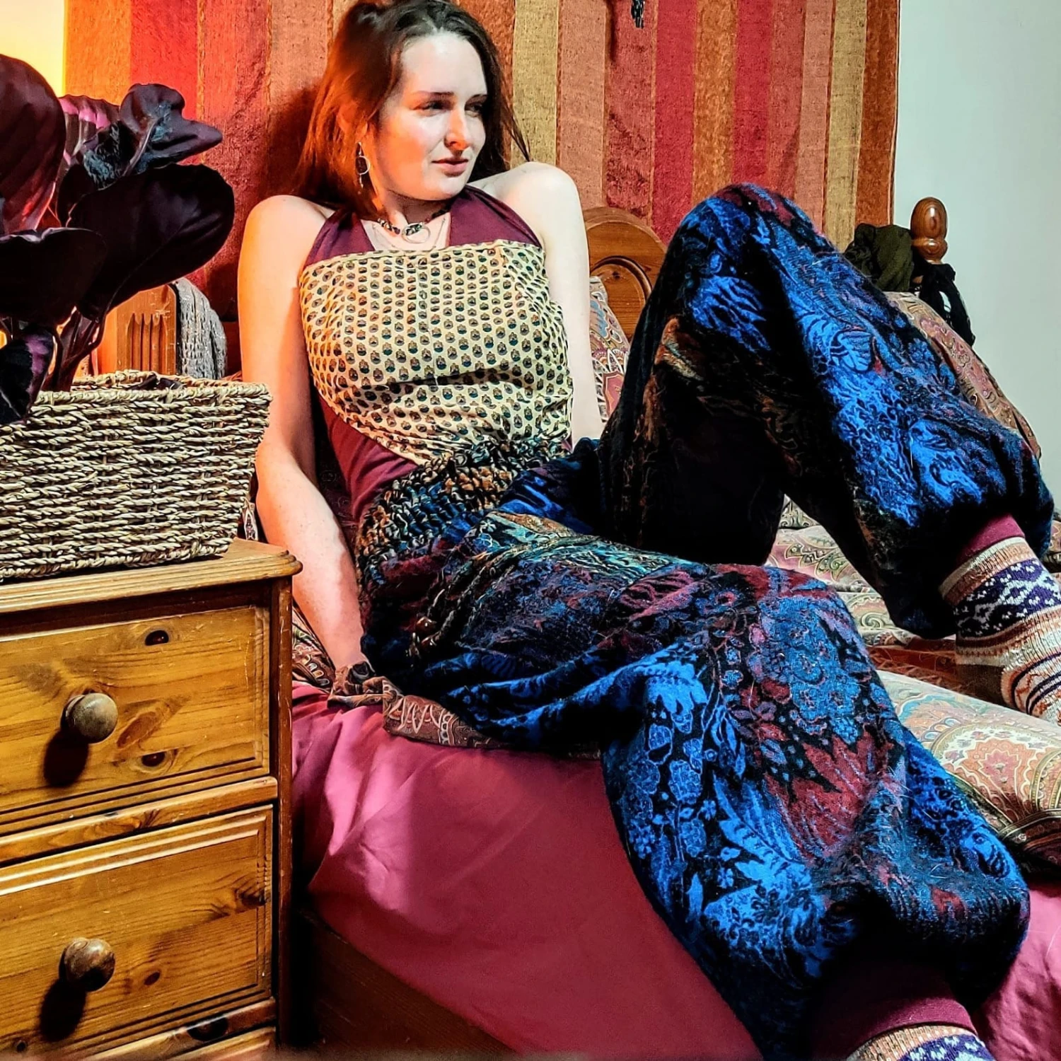 Blanket Harem Pants. One Size. Warm Baggy Trousers. Women, Men, Unisex. Perfect For Chilly Days And Evenings. Solid Colours. SKU:791 2 Blanket Harem Pants. One Size. Warm Baggy Trousers. Women, Men, Unisex. Perfect For Chilly Days And Evenings. Solid Colours. SKU:791 - Image 2