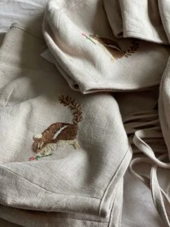 Hand Embroidered Linen Bonnet With Animal Pattern -Fashion Clothing Store il fullxfull.3957883137 prmy