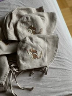 Hand Embroidered Linen Bonnet With Animal Pattern -Fashion Clothing Store il fullxfull.3957883141 hp66