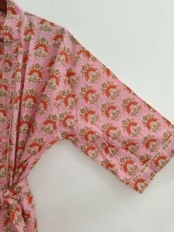 Men’s Pure Cotton Handprinted Peach In Floral Motif Funky House Robe Kimono Men's Beach Coverup/Man Robe -Fashion Clothing Store il fullxfull.4038915998 696h