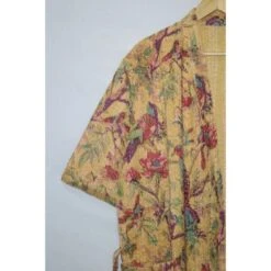 Indian Kantha Kimono,Bathrobe Japanese Kimono Cotton Handmade Women Kimono Bird Print -Fashion Clothing Store il fullxfull.4043488084 g7nm