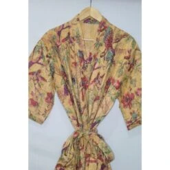 Indian Kantha Kimono,Bathrobe Japanese Kimono Cotton Handmade Women Kimono Bird Print -Fashion Clothing Store il fullxfull.4091131069 3kpp